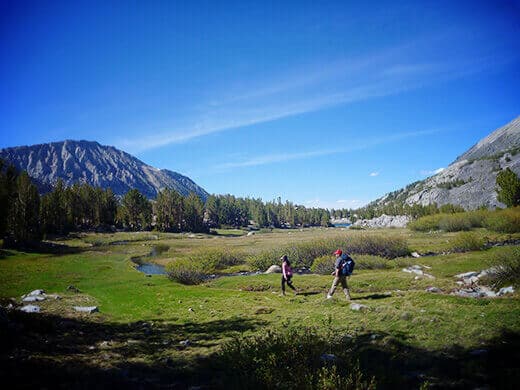 Hiking toward the Sierra Crest