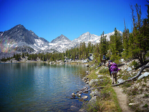 Hiking out of Chickenfoot Lake