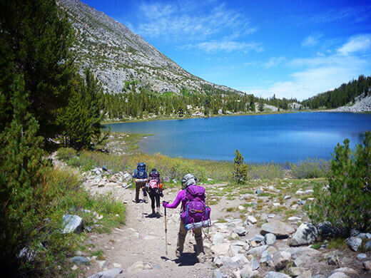 Hiking out of Little Lakes Valley