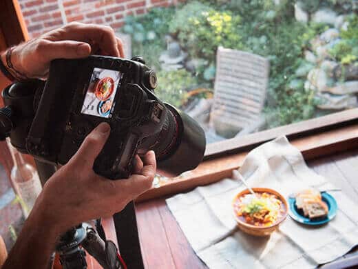 Shooting a recipe