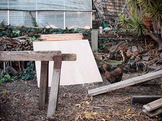 Scavenged materials for building surfaces