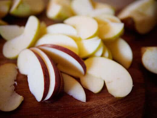 Sliced apples