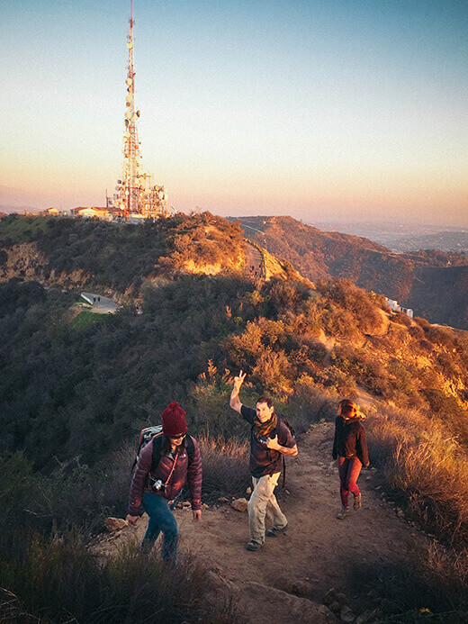Hiking out at sunset