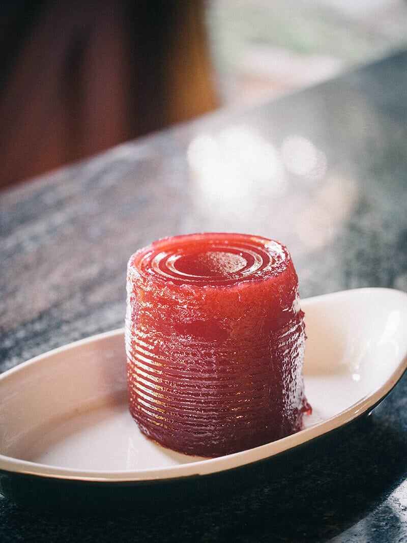 Homemade "tin can" cranberry jelly