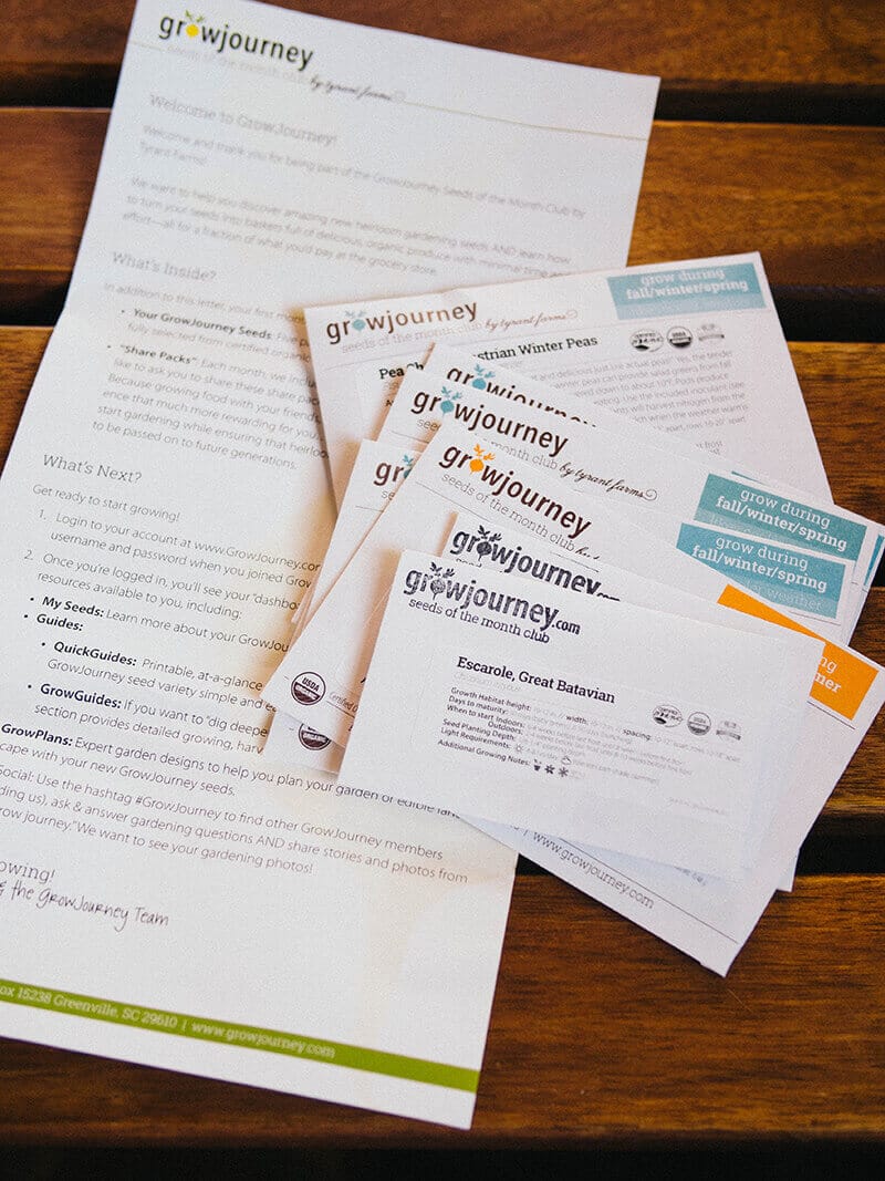 GrowJourney seed subscription