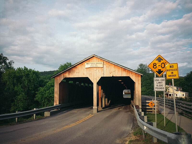 Pulp Mill covered bridge in Middlebury