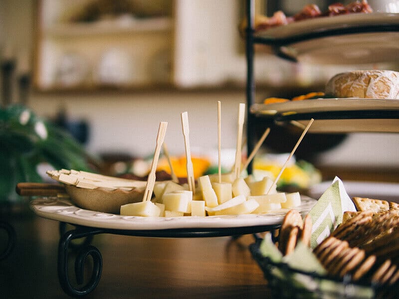 Cheese with Restaurantware picks