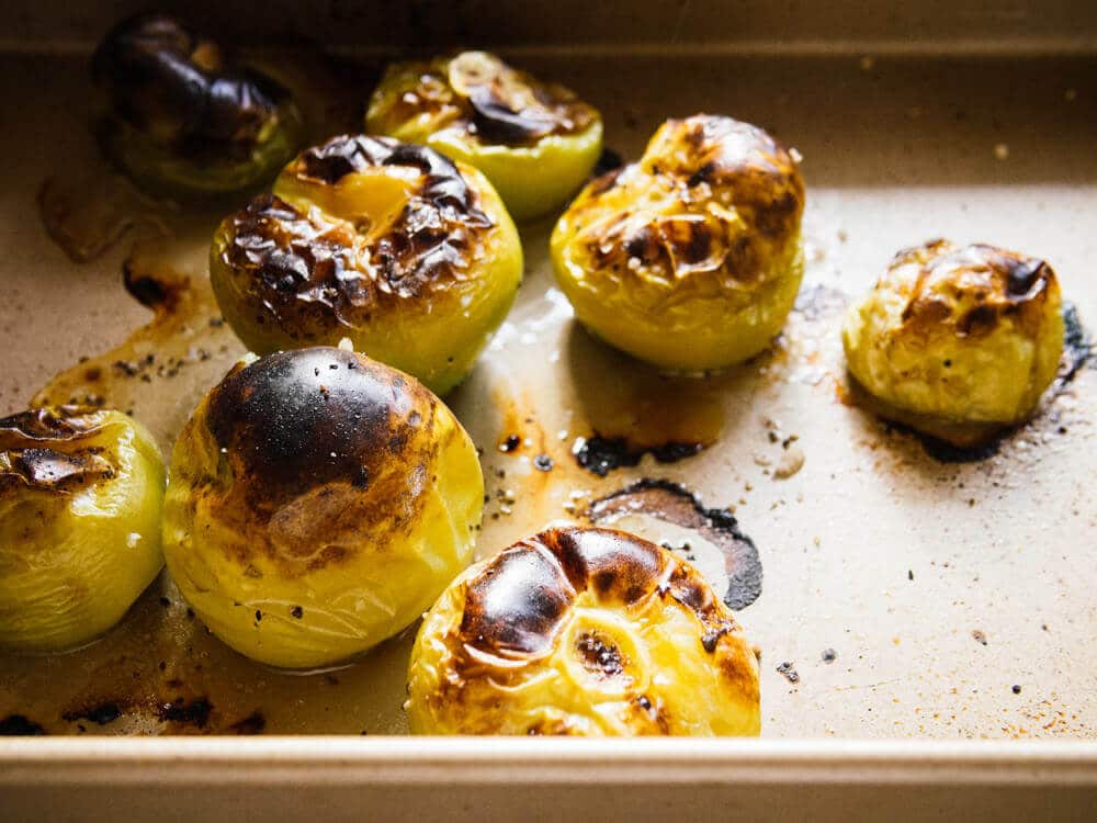 Roasted green tomatoes