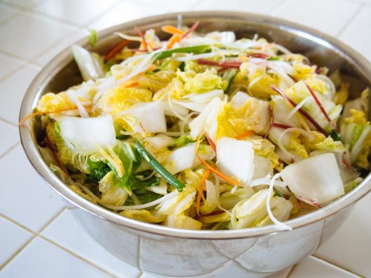 Vegetables ready to be fermented for kimchi