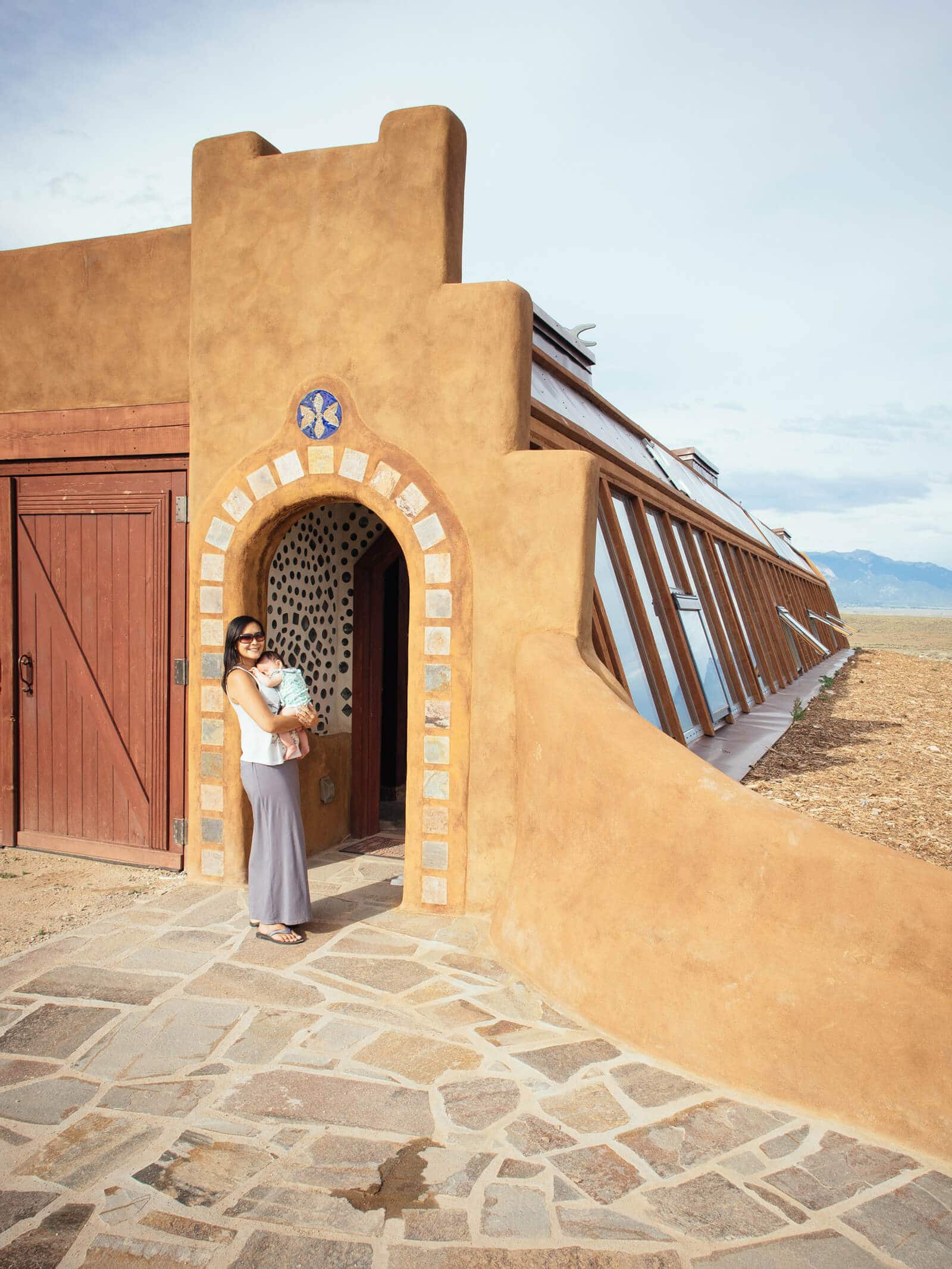 Entrance to the eco-friendly Waybee Earthship
