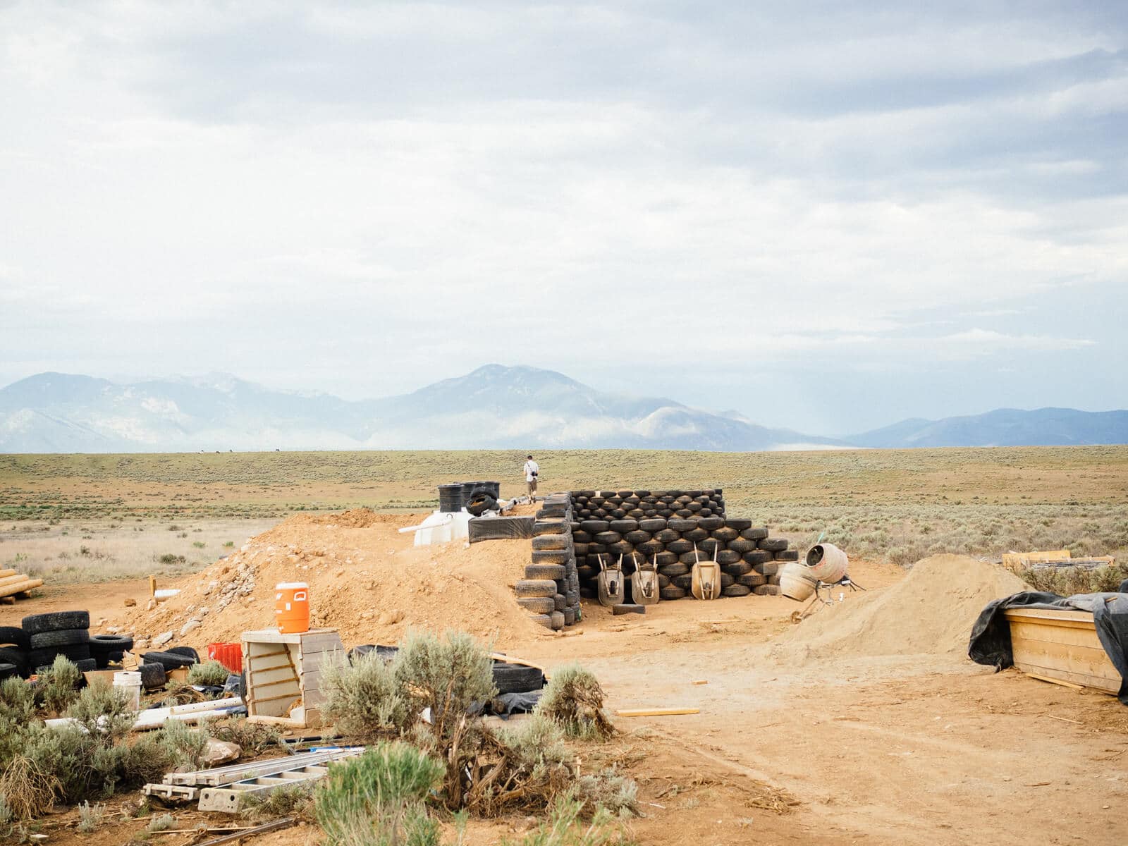 Earthship construction site