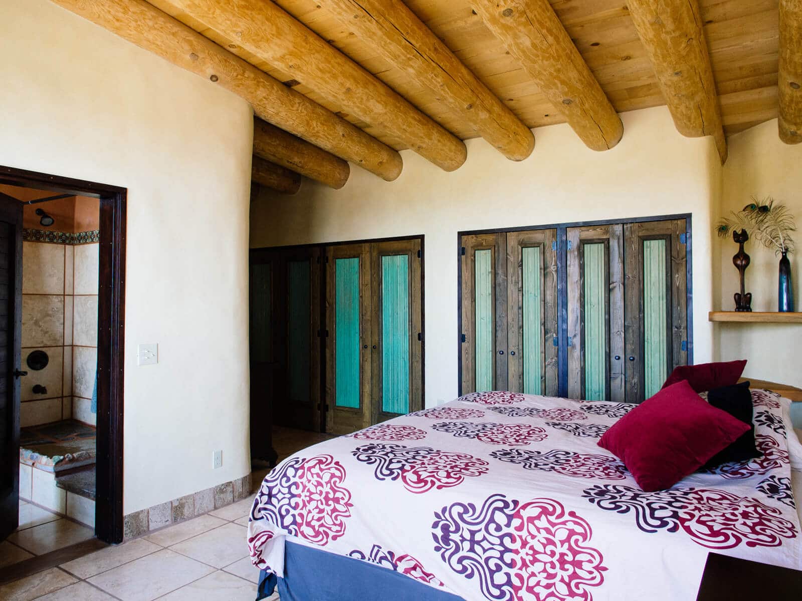Master bedroom in an Earthship