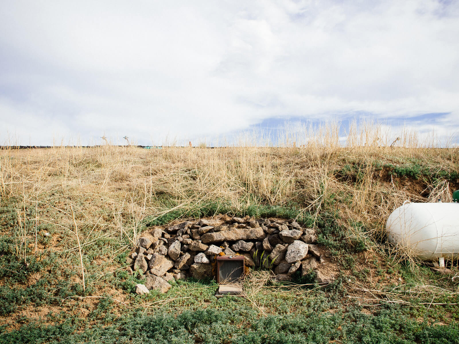 Ventilation tube in the side of a hill