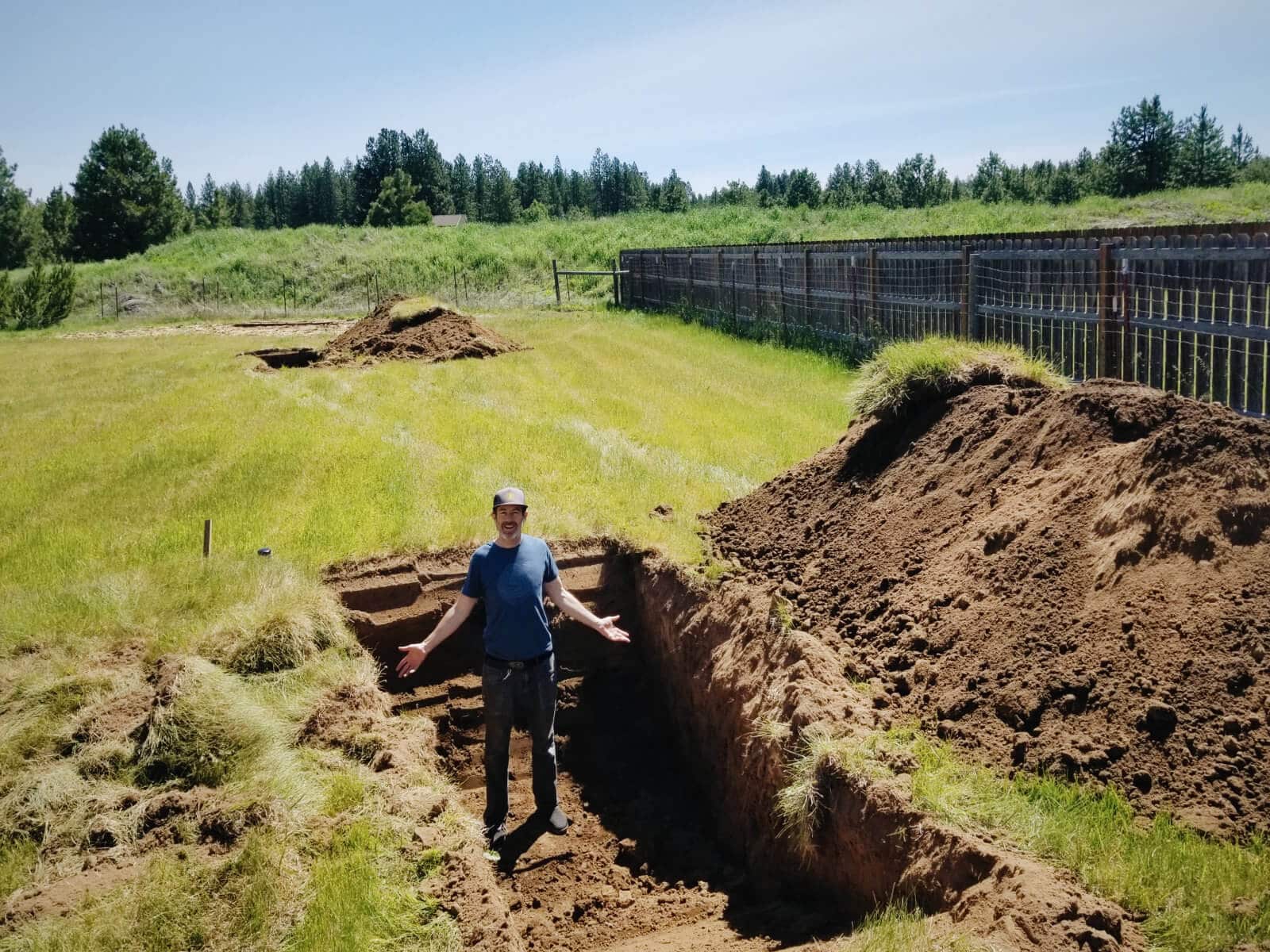 Septic test holes ready for evaluation