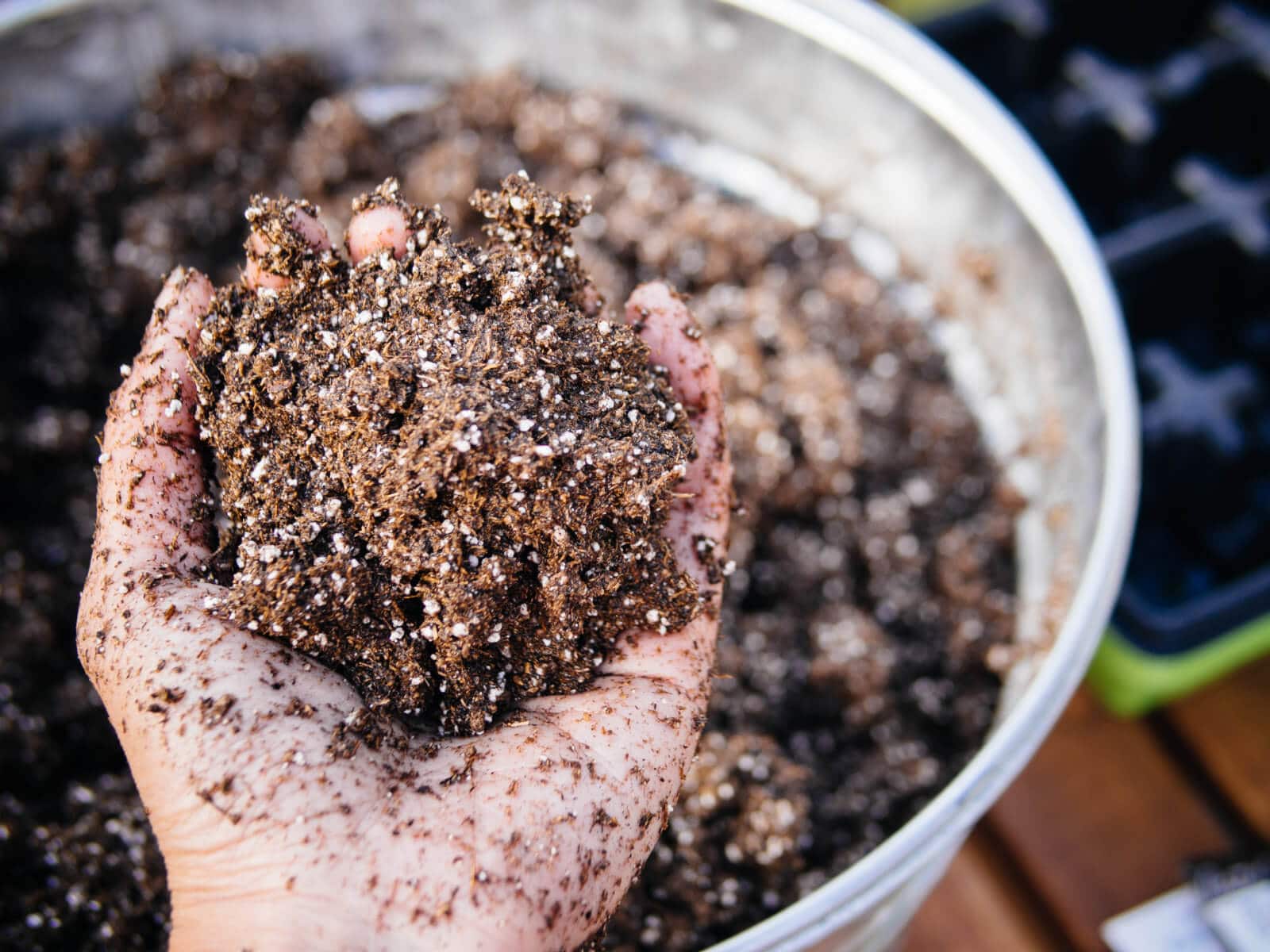 Perlite loosens soil mixes for seed starting