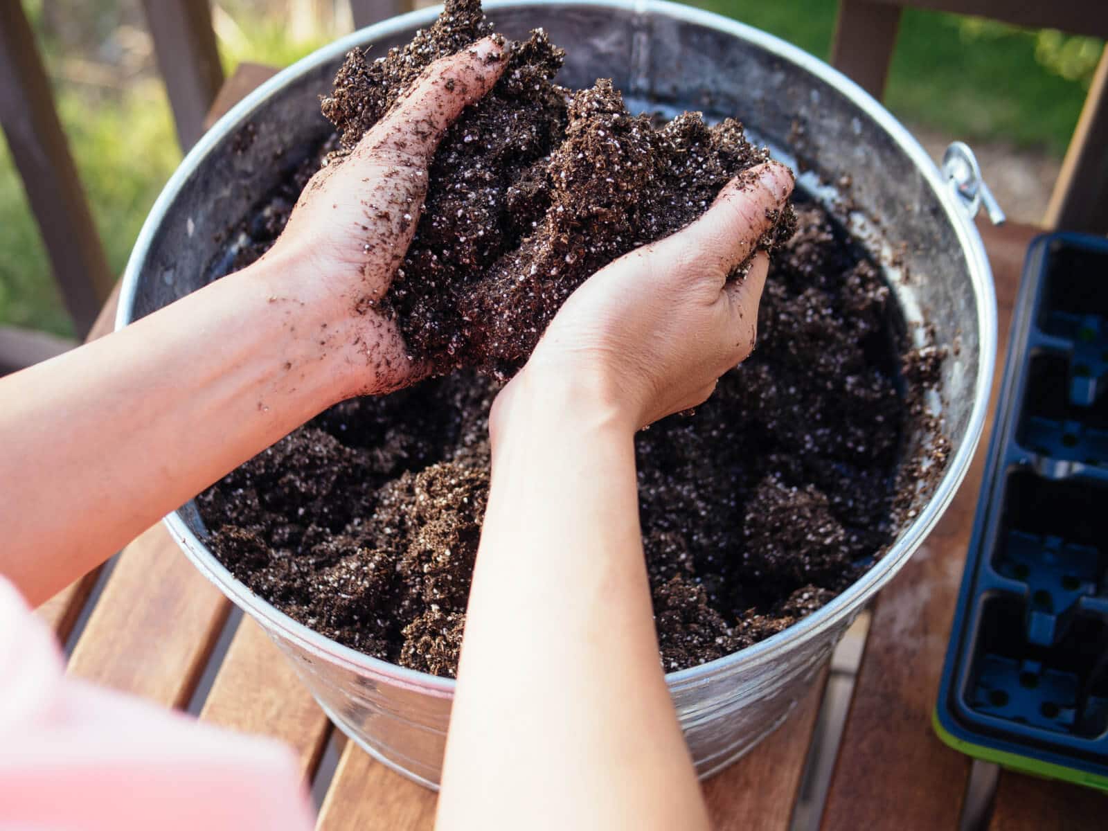 Image of Perlite soil amendment used to create a lightweight potting mix for seedlings